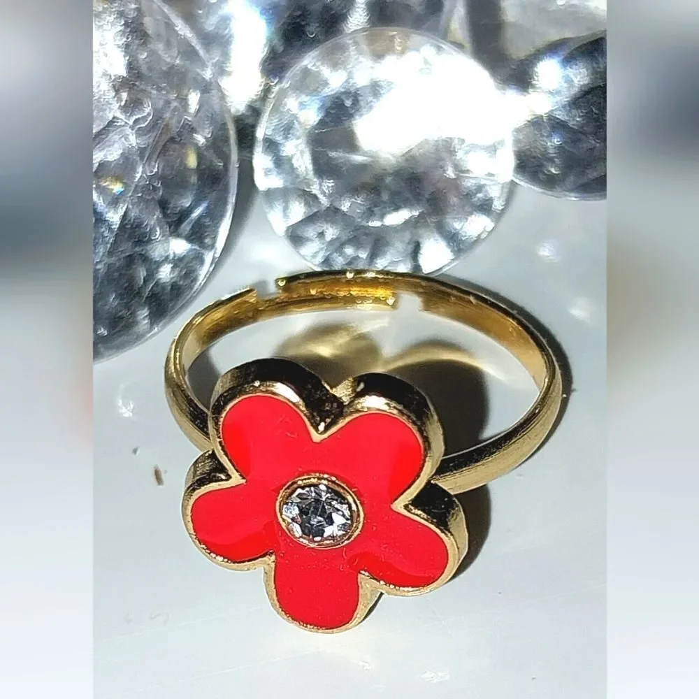 Super cute girls jeweled adjustable ring